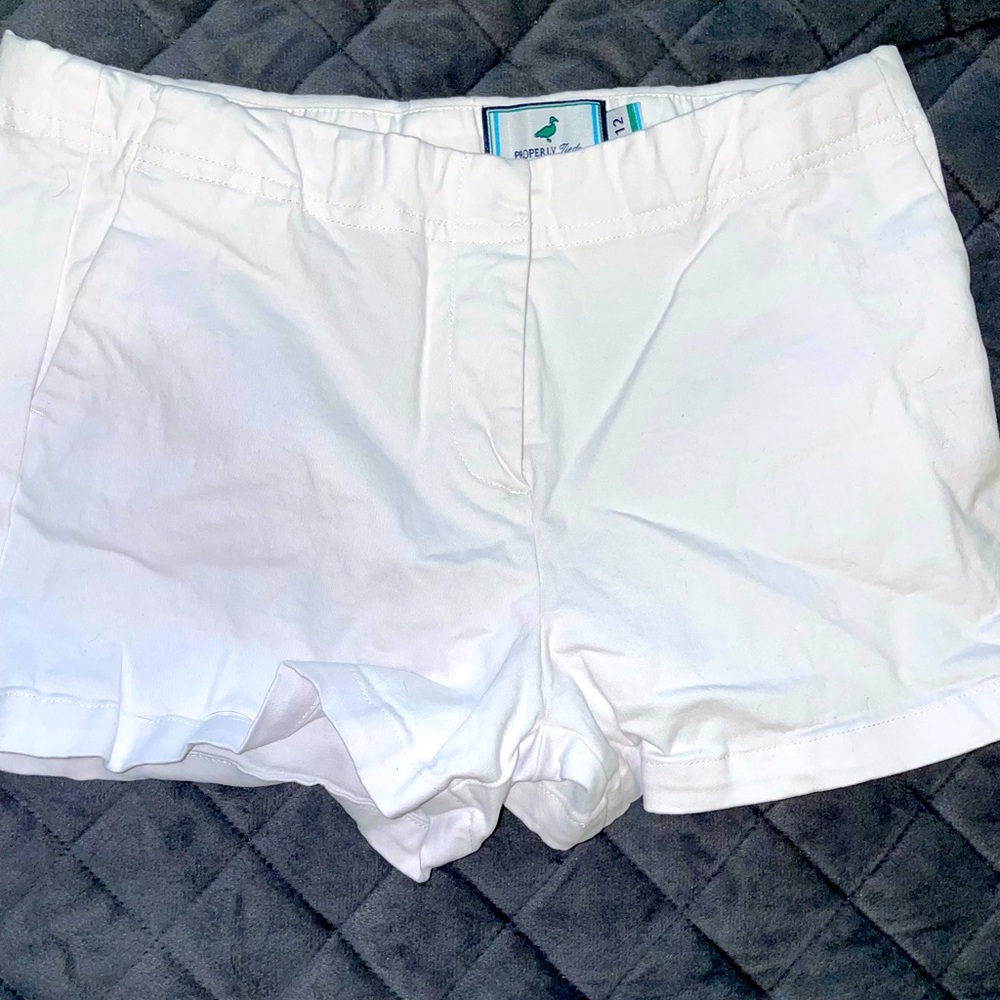 White Properly tied shorts